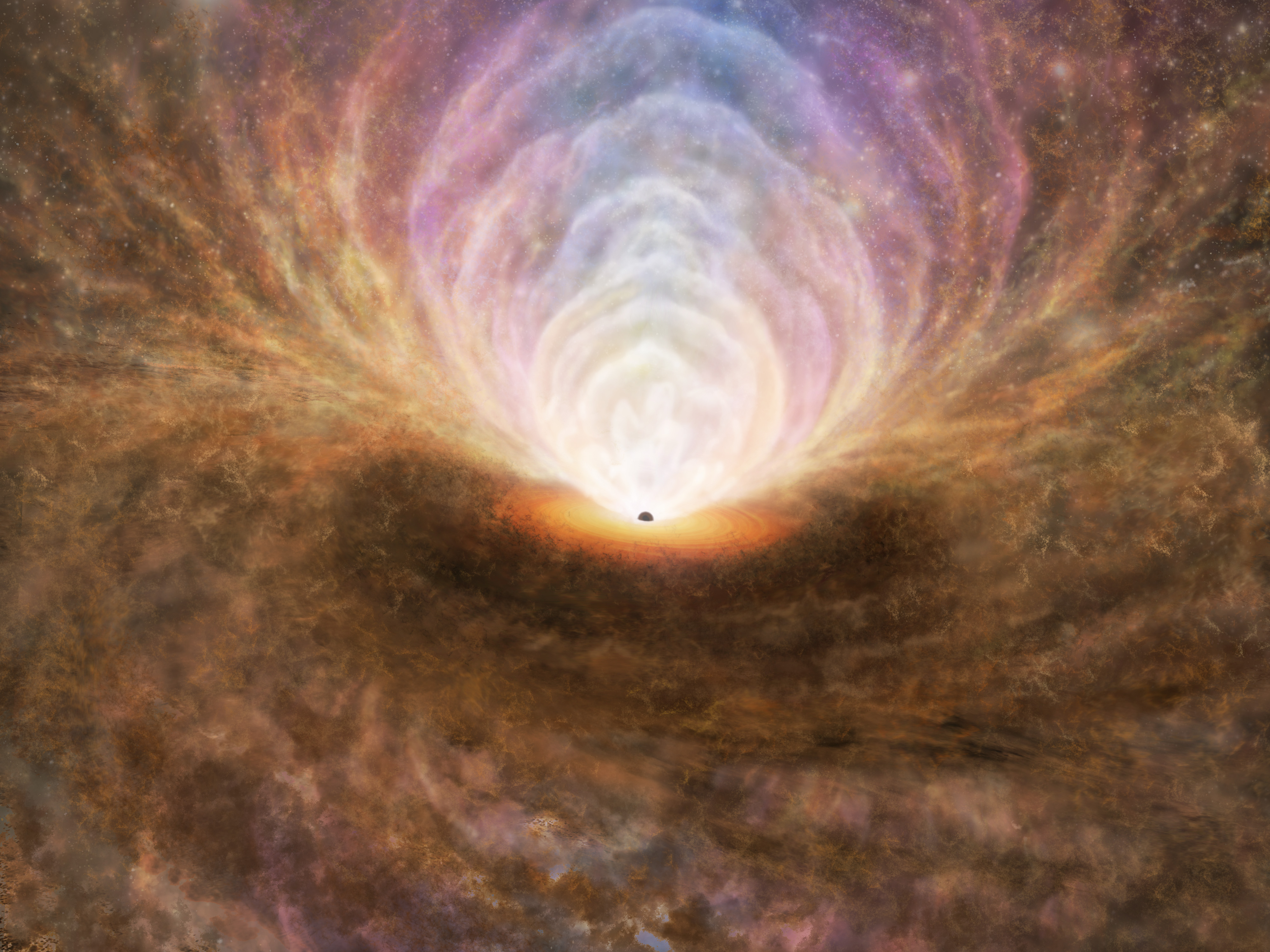 ついに解明！超巨大ブラックホールの成長メカニズムと銀河中心の物質循環