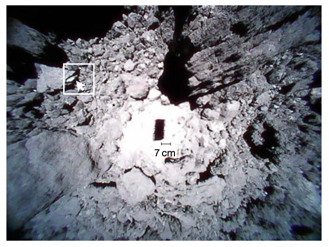 Pebbles flying over Ryugu and returned grains